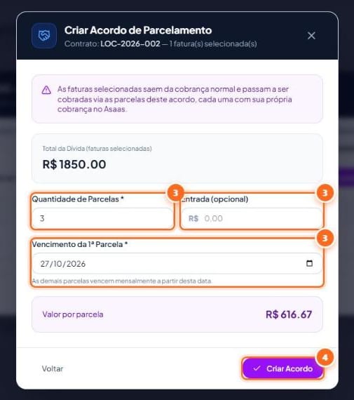 Defina as parcelas