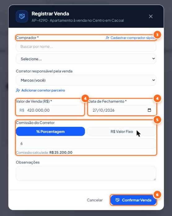 Selecione o comprador