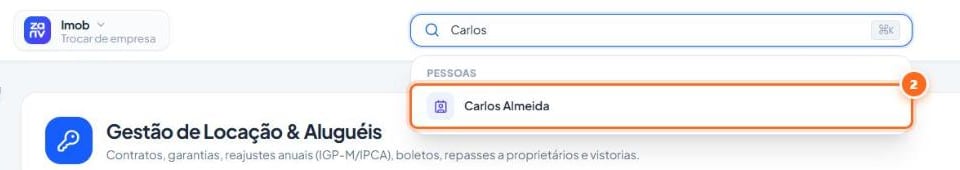 Clique no resultado
